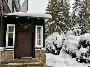 Fenêtre, Bâtiment, Neige, Plante, Arbre, Maison, Bois, Chalet, Porte, Gelé