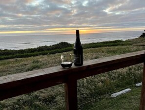Sitting on the deck sipping some wine and enjoying the sunset.