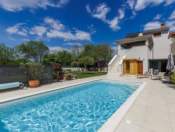 Swimming Pool, Blue, Water, Composite Material, Resort, Water Feature, Shade, Eco Hotel, Leisure, Tile
