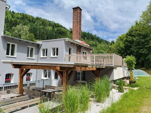 Chalet, Structure En Plein Air, Porche, Arrière-Cour