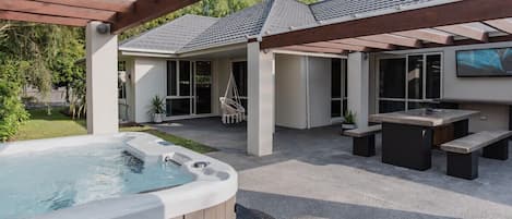 "Enjoy a soothing hot spa during your stay. Please note usage is limited at 10PM out of respect for sleeping neighbours.