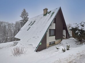 Snow, Sky, Plant, Building, Window, House, Slope, Tree, Cottage, Siding