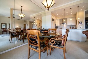 Full kitchen and dining table