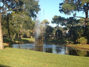 A picturesque fountain greets you as you enter the community.