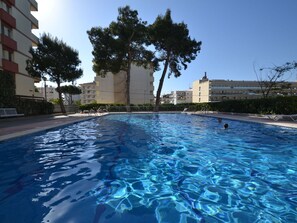 Wohnung, Schwimmbad, Eigentumswohnung, Schatten, Ferienort, Resort, Hotel, Balkon
