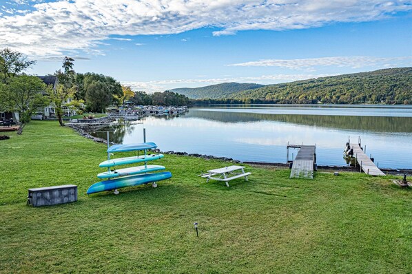 Catch dinner off your dock or take a sunset paddle.
