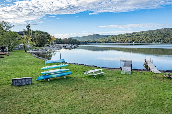 Catch dinner off your dock or take a sunset paddle.