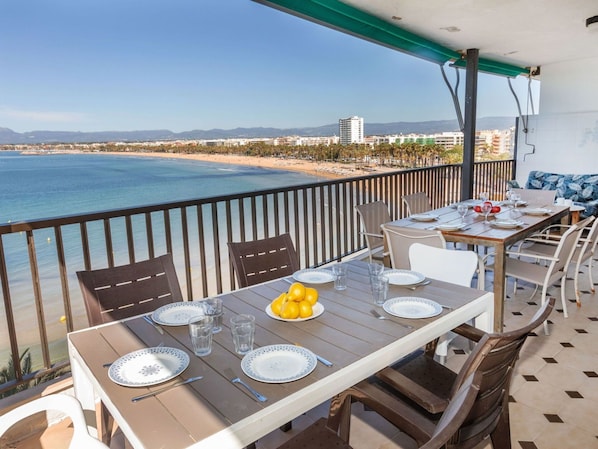 Water, Table, Sky, Furniture, Property, Tableware, Chair, Azure, Outdoor Furniture, Outdoor Table