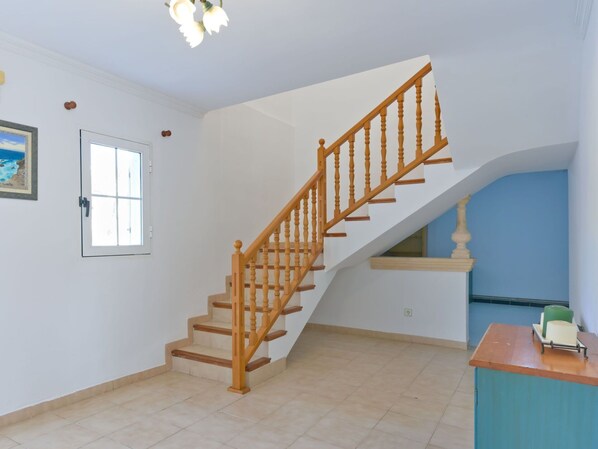 Building, Blue, Stairs, Paint, Wood, Yellow, Interior Design, Wood Stain, Floor, Flooring
