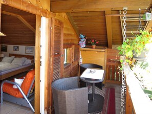 Furniture, Plant, Building, Wood, Interior Design, Cottage, Real Estate, Beam, Hardwood, House