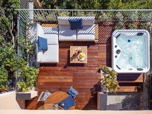 Outdoor Furniture, Furniture, Flowerpot, Umbrella, Chair, Deck, Eco Hotel, Garden
