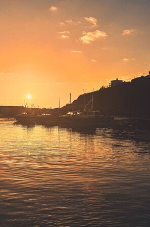 Wasser, Wasservorräte, Gewässer, Boot, Sonnenuntergang, Dämmerung, Horizont, Watercraft, Afterglow