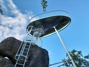 Sky, Cloud, Pole, Composite Material, Art, Tree, Public Utility