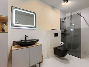 Interior Design, Flooring, Wall, Plumbing Fixture, Bathroom, Floor, Bathroom Cabinet, Mirror, Bathroom Sink, Sink