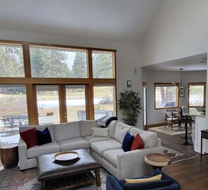 view of living room from front door