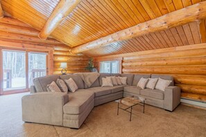 Upstairs Spacious Sofa with Hide-a-bed