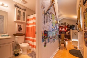 Main floor hallway w/ decoupage tour map