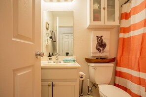 - Bath 1 - bathroom on main floor (to the left of front door main entry)