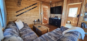 Rustic and Comfy Living Room Area