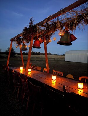 16 Person Seating Table, Decorated for Each Season