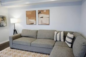 Enjoy a large comfortable couch
