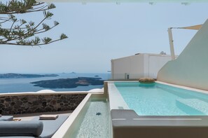 Private heated plunge pool with a view
