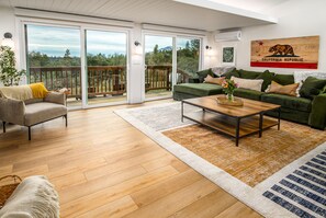 Living room with views into the hills