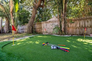 Mini put in the backyard
