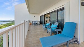 Outdoor furniture to relax and enjoy the views from your private balcony.