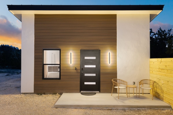 Front with patio