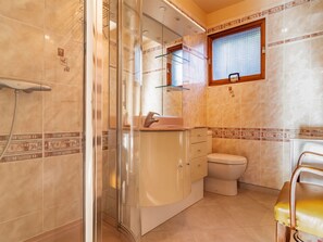 Plumbing Fixture, Wood, Architecture, Interior Design, Building, Flooring, Floor, Bathroom, Shower Door