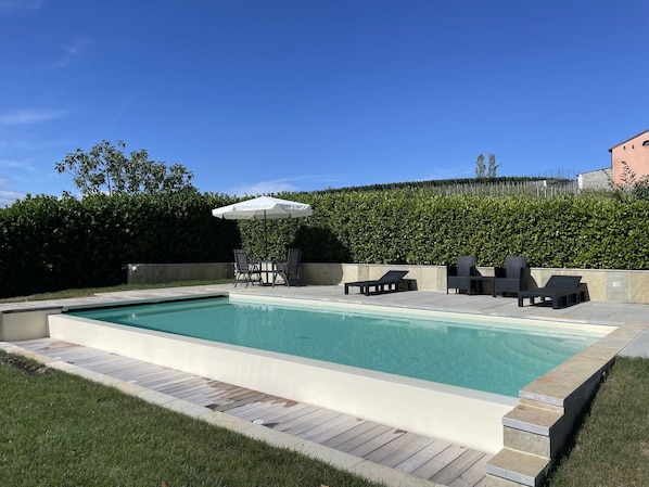 Sky, Water, Plant, Swimming Pool, Rectangle, Shade, Grass, Real Estate, Composite Material, Leisure