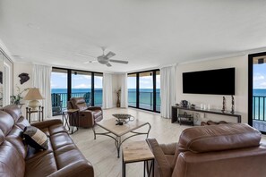 Living Area with Surrounding Gulf Views
