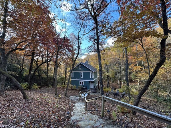 Stone stairs to home entry 