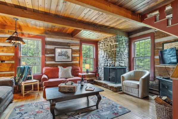 The main living space offers plenty of comfortable seating options