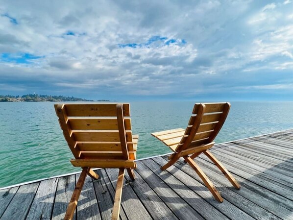 Osprey Cabin Dock and view of Flathead Lake