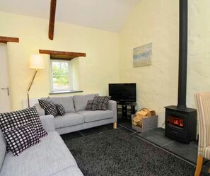 Sitting area with wood burner