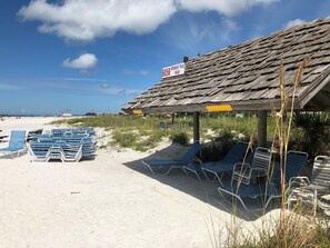 beach chairs with cabana