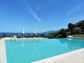 Water, Sky, Swimming Pool, Blue, Building, Rectangle, House, Shade, Tree, Leisure