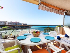 Furniture, Table, Property, Sky, Chair, Building, Azure, Water, Outdoor Furniture, Interior Design