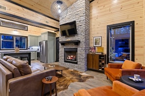 Upon entering the cabin you are greeted by an open floor plan!
