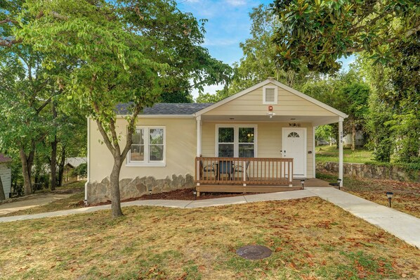 Front of home. Driveway is on the left. Street parking is allowed.
