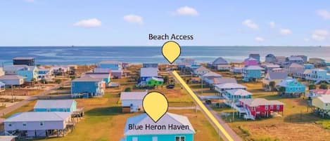 Convenient beach access only 300 yards away (3 min walk)