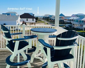 Stunning views of the gulf from the upper deck just outside the master bedroom