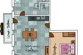 Silberg 1-4 Personen, 57m², 1 SZ, 1 Wsz, Balkon