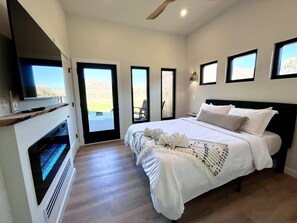 fireplace by the bed!