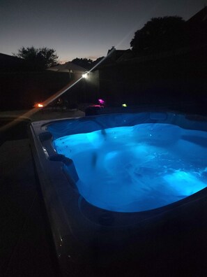 Hot tub at night