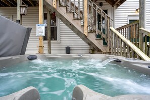 Relax in the bubbling hot tub, after a long day exploring Acadia National Park. 