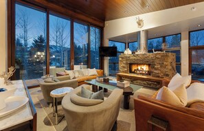 2 - main living area and fireplace