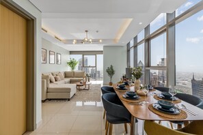 Exquisite bites in our living room dining area